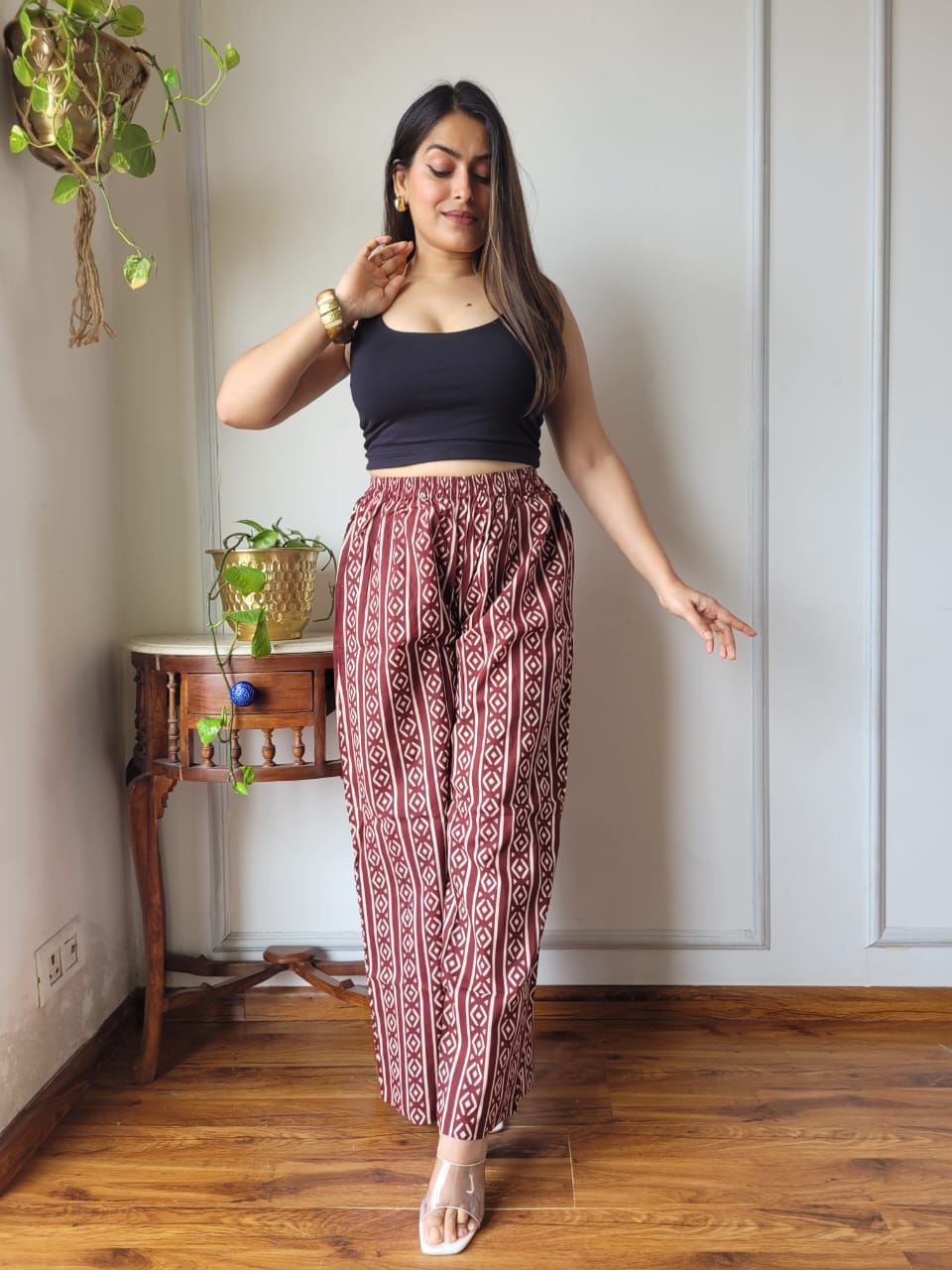 Cotton Pants Hand Block Print Free Size