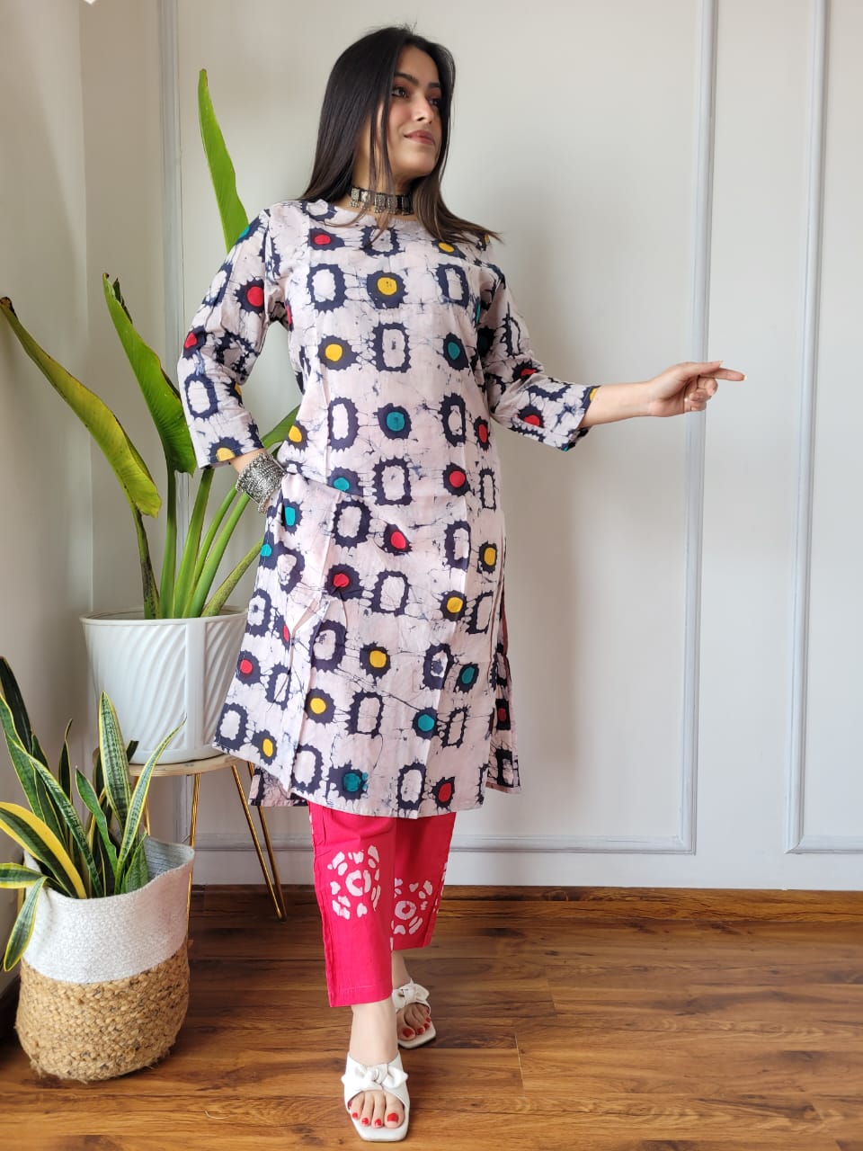 Handblock Print Cotton Kurti Pant