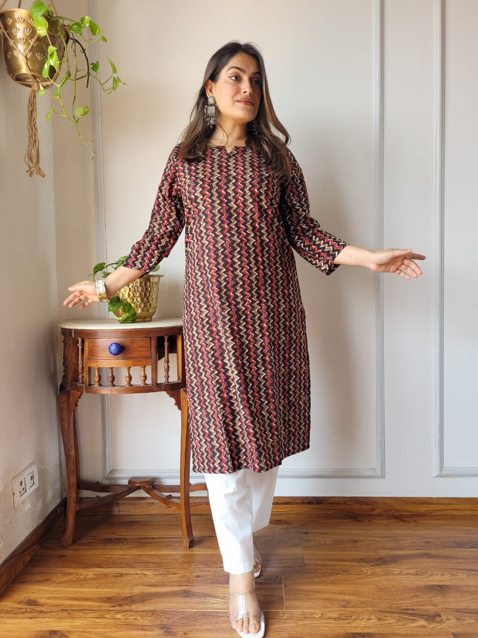 Handblock Print Cotton Kurti Pant