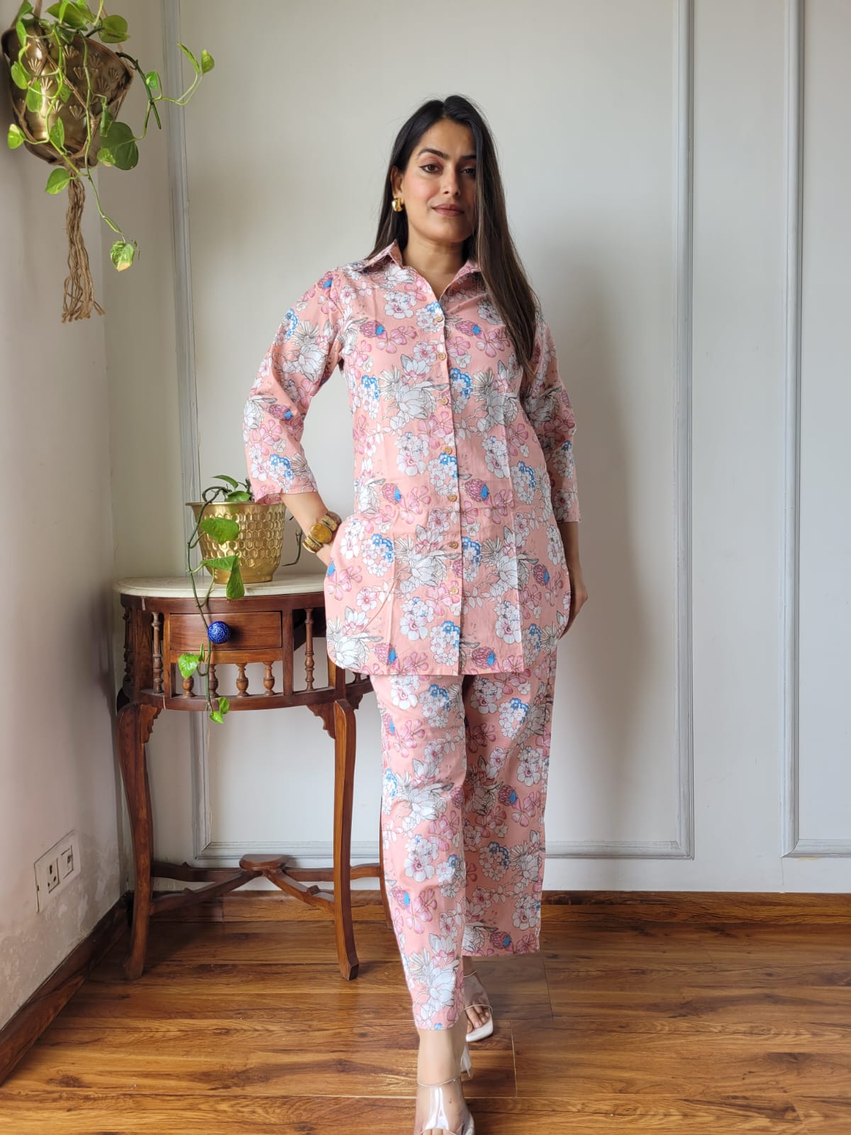 Pure Cotton Co-ord Set Handblock print Lounge Wear