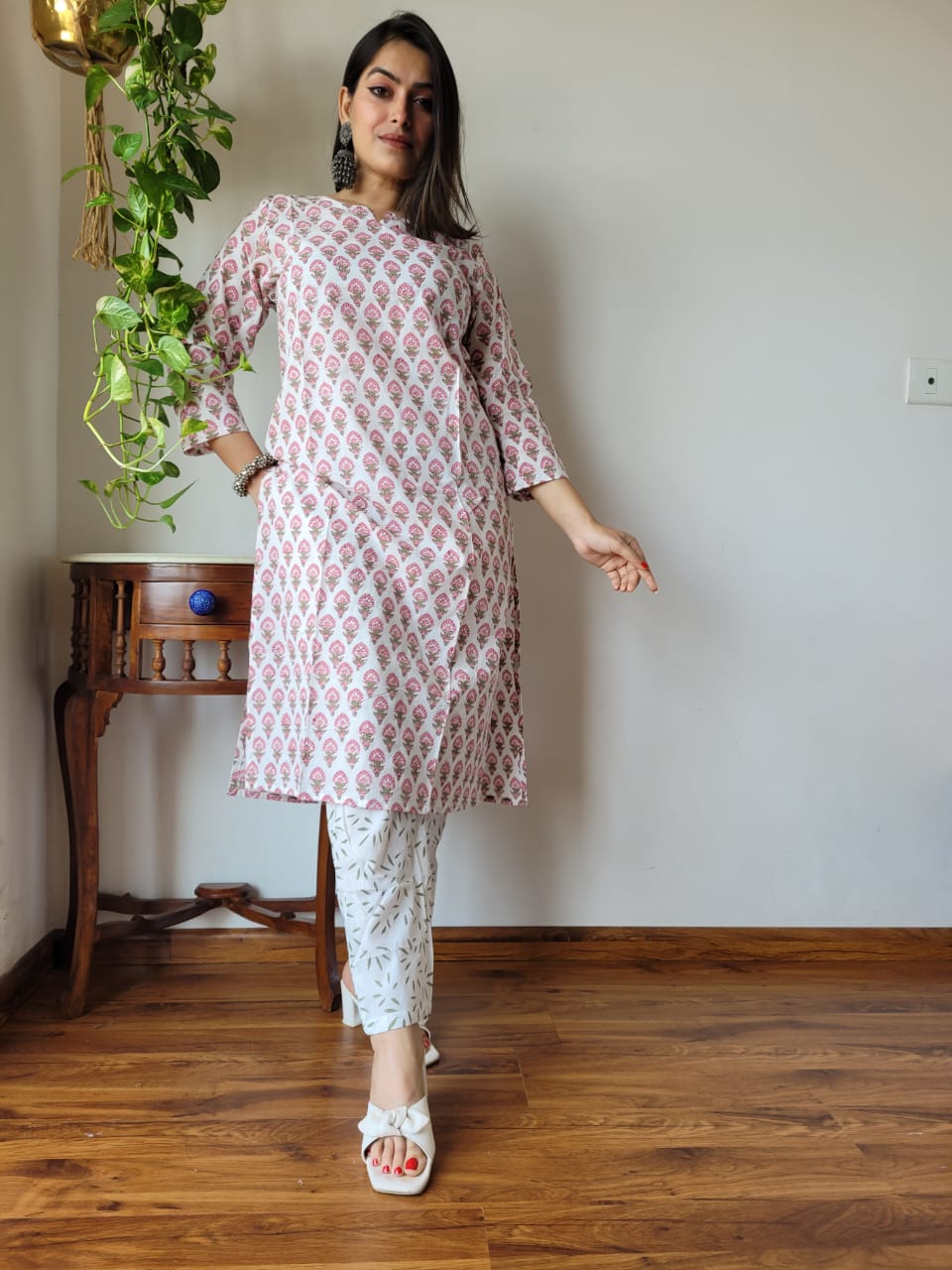 Handblock Print Cotton Kurti Pant