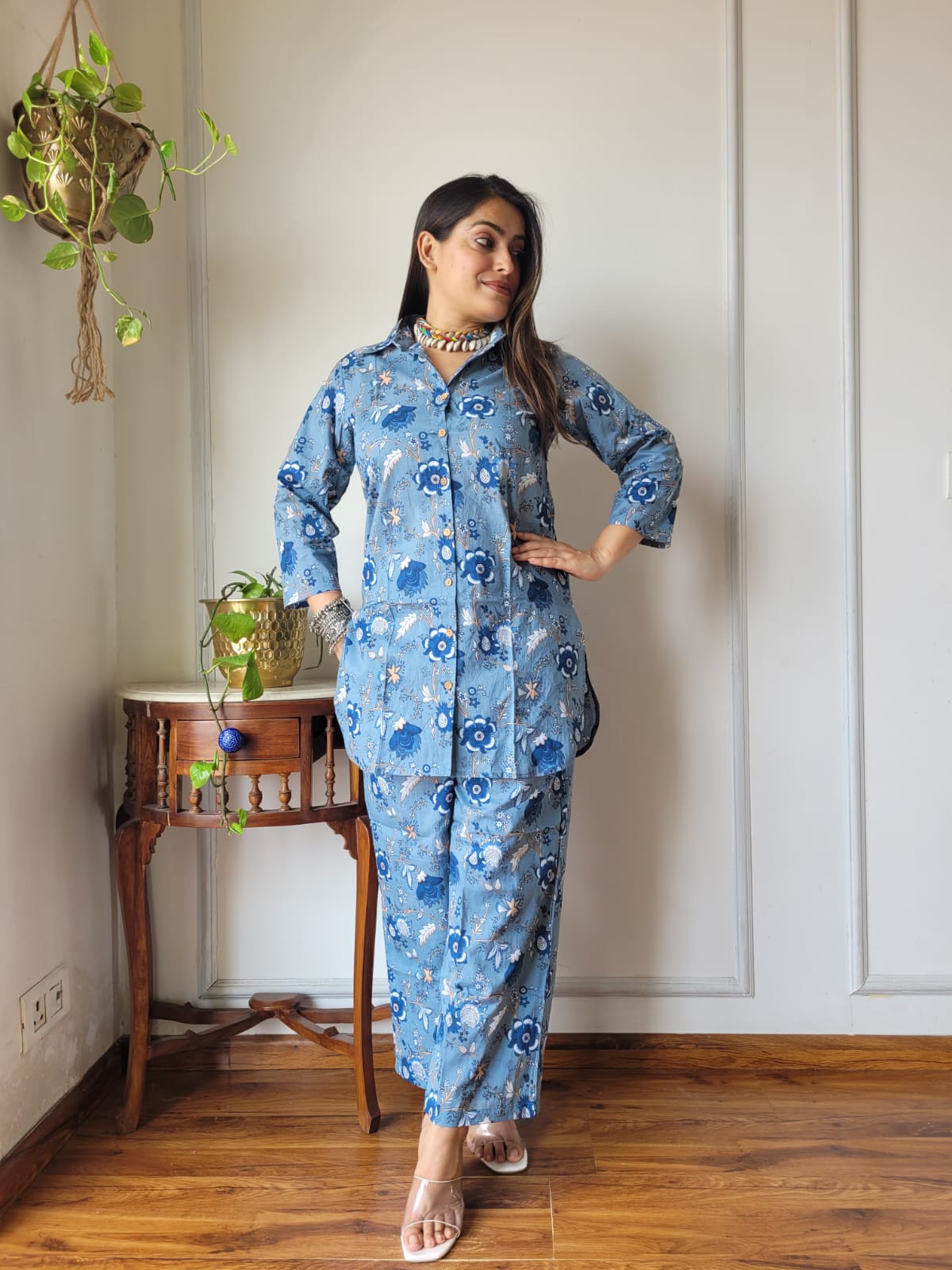 Pure Cotton Co-ord Set Handblock print Lounge Wear