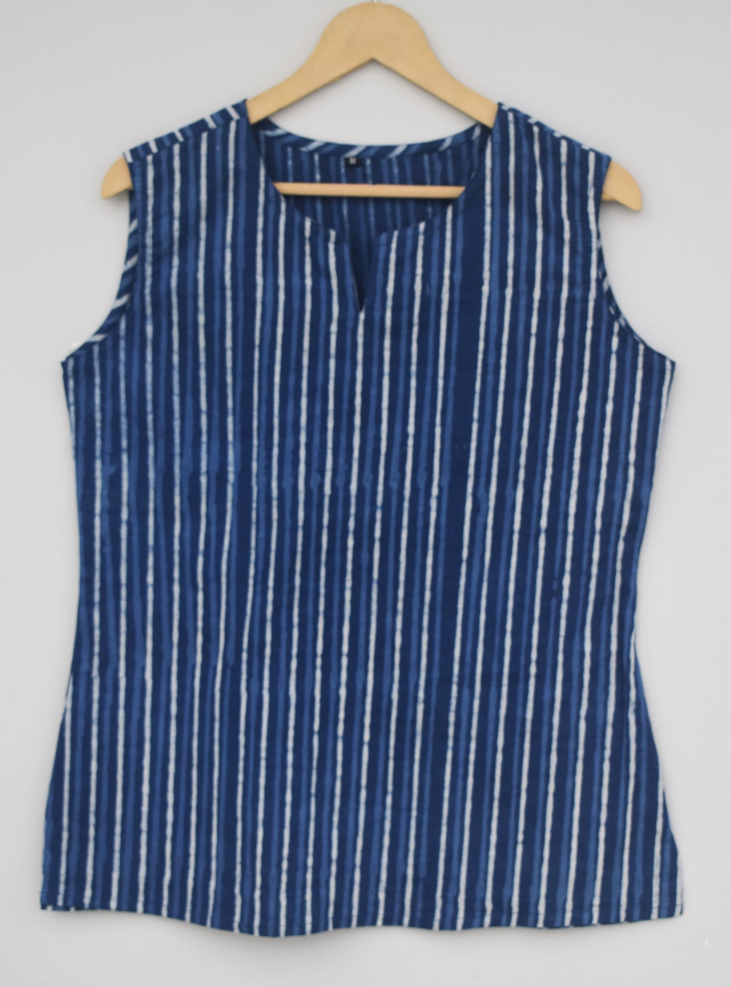 Cotton sleeveless tops kurti handblock print handmade natural colors