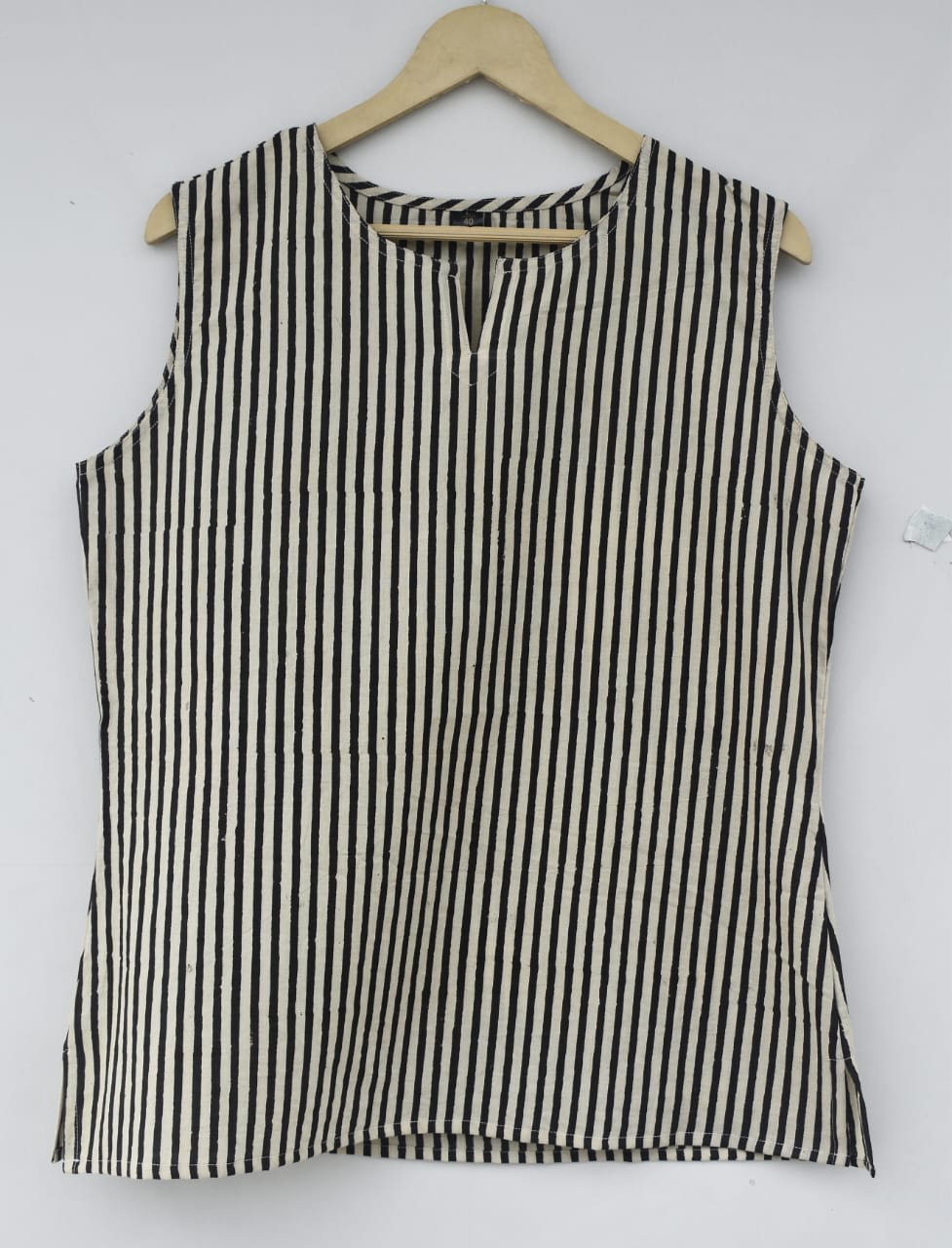 Cotton sleeveless tops kurti handblock print handmade natural colors