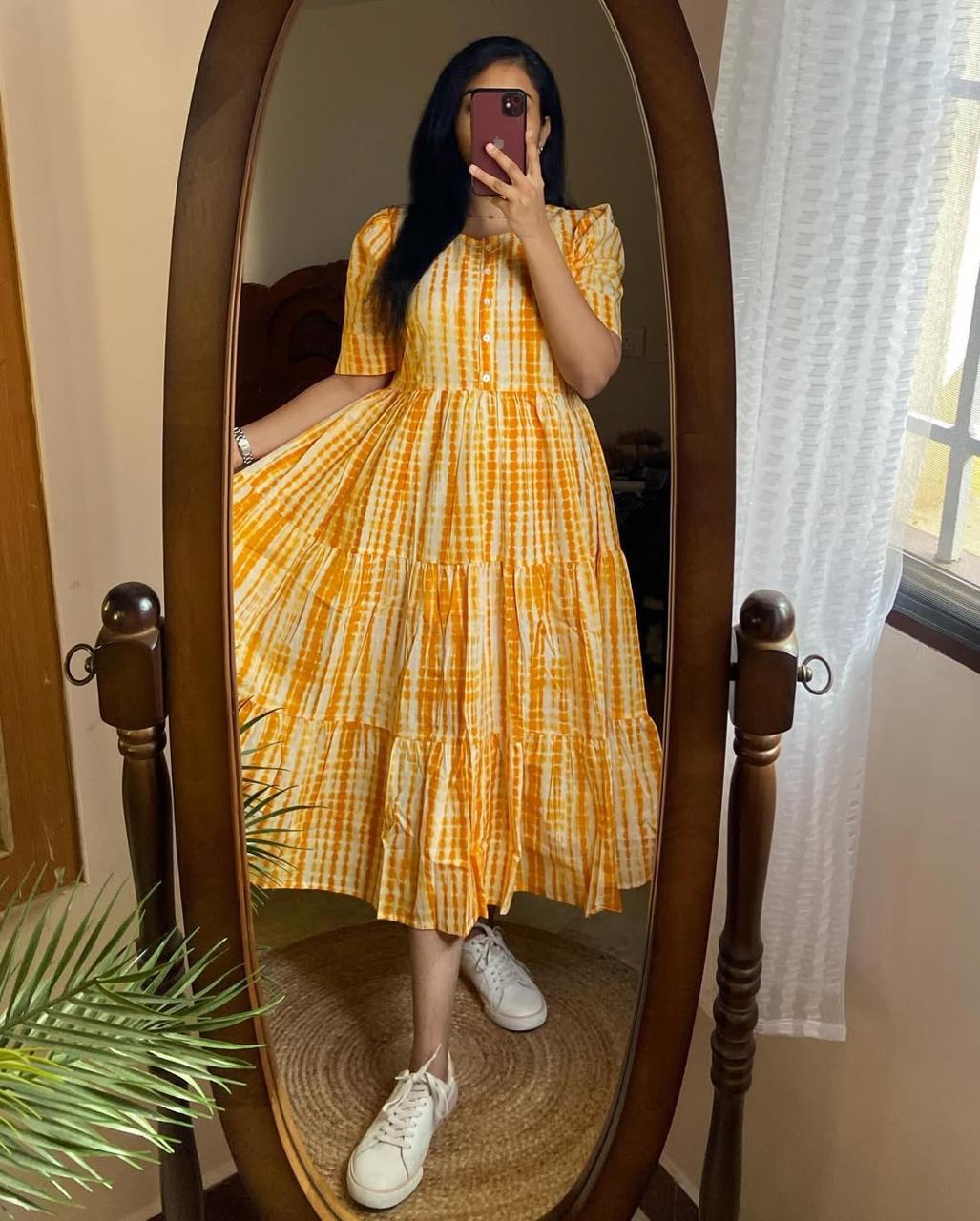 Printed Premium Cotton Midi Kurti Casual Wear