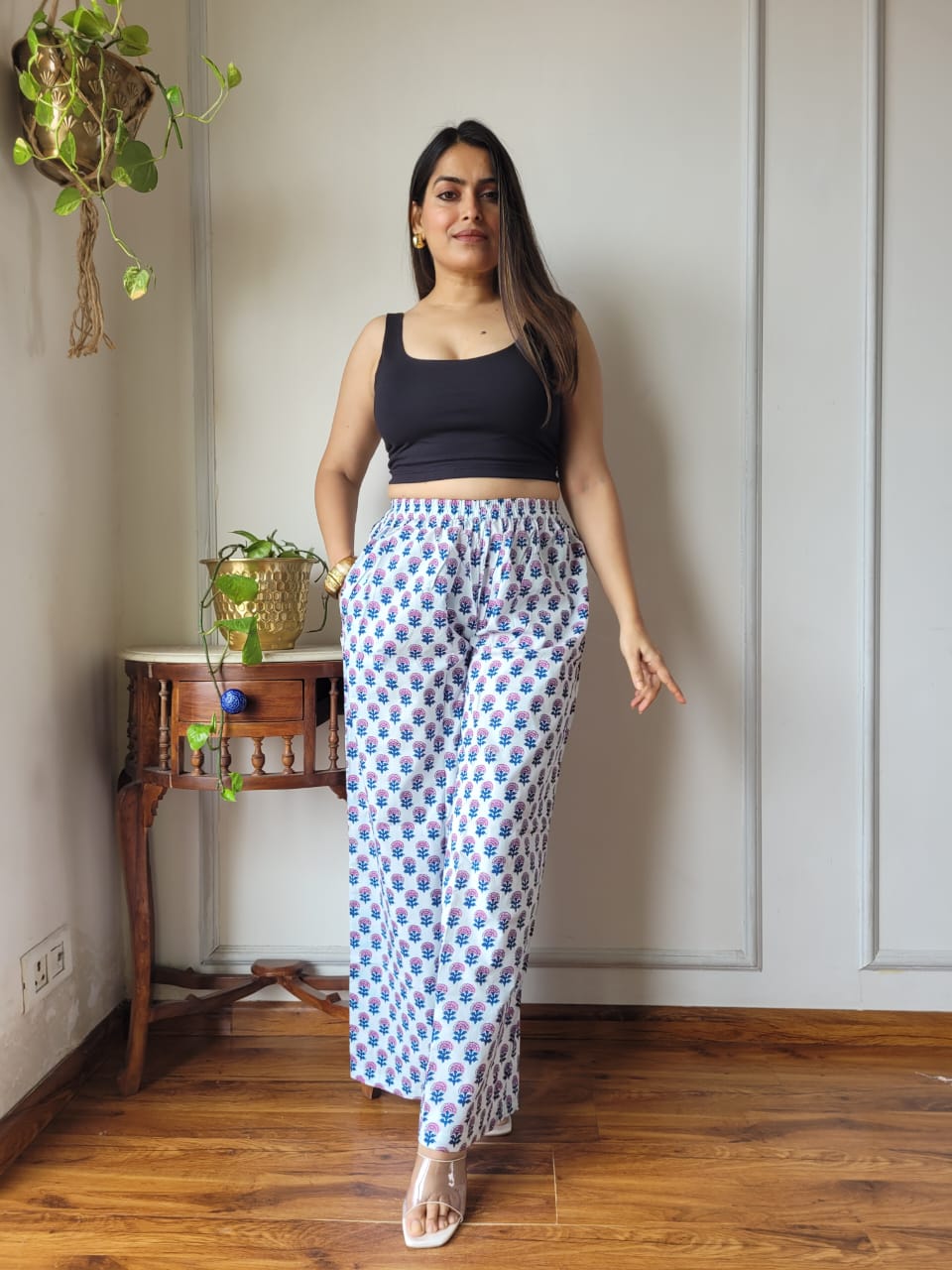 Cotton Pants Hand Block Print Free Size