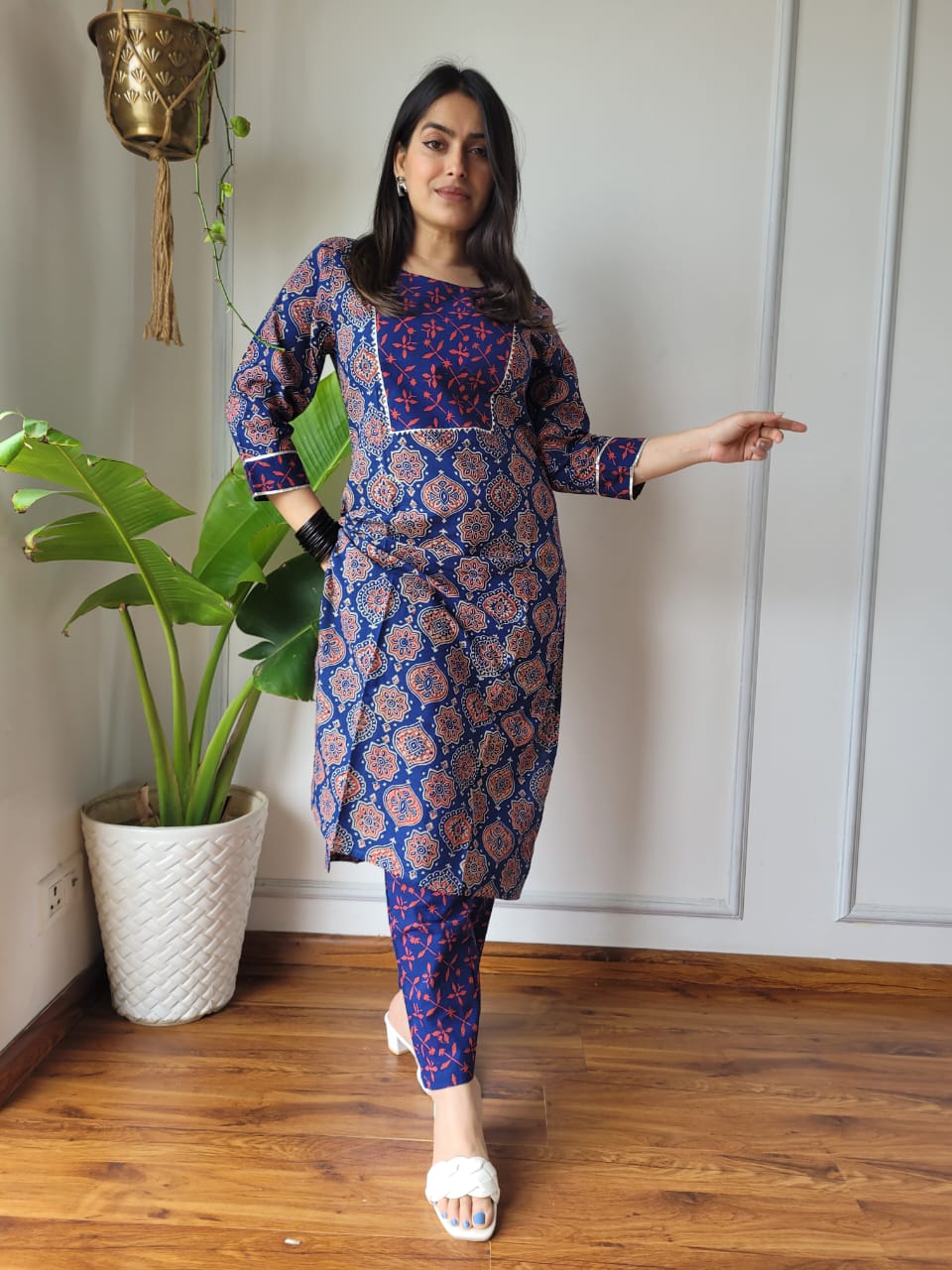 Handblock Print Cotton Kurti Pant