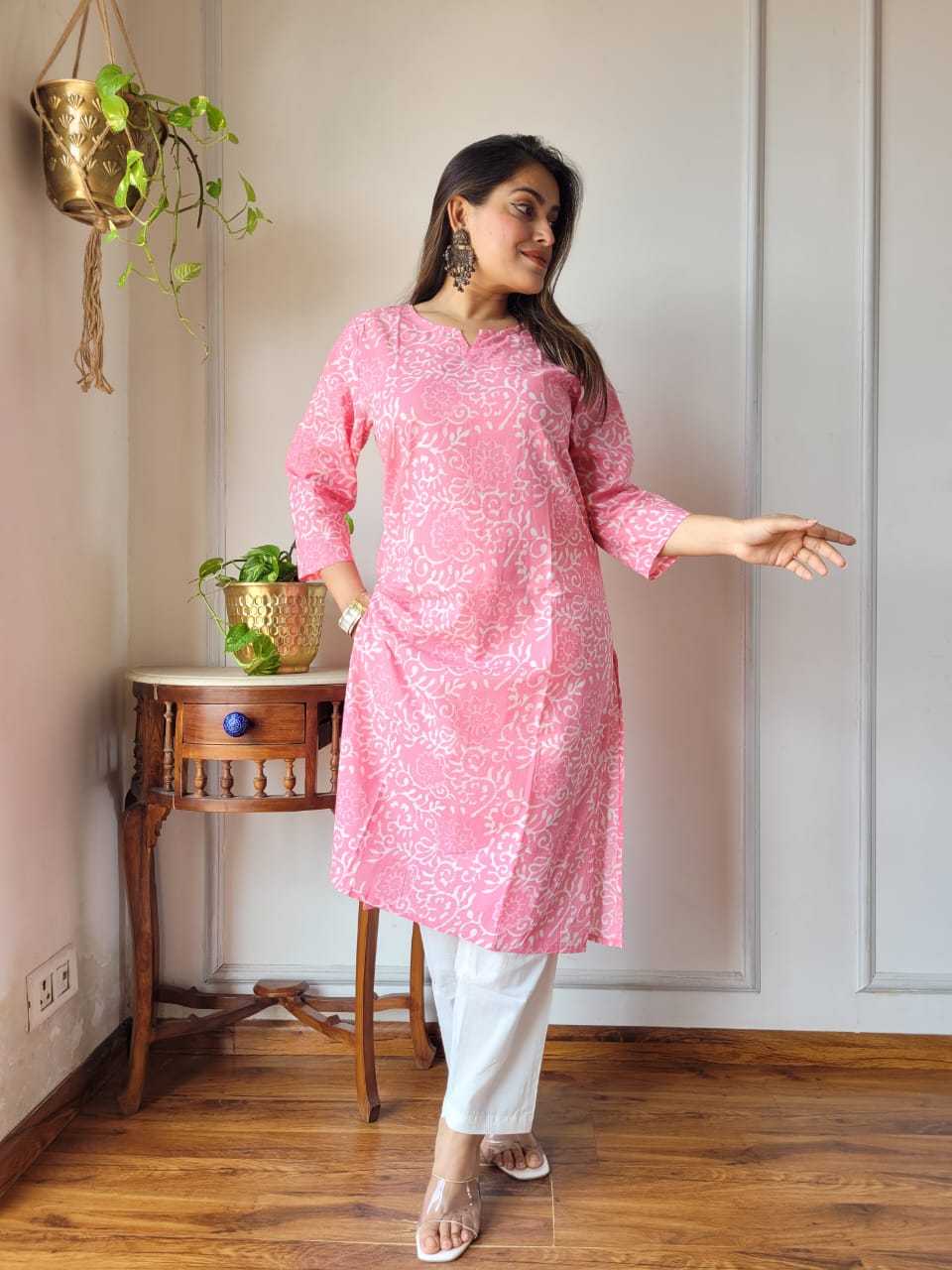 Handblock Print Cotton Kurti Pant
