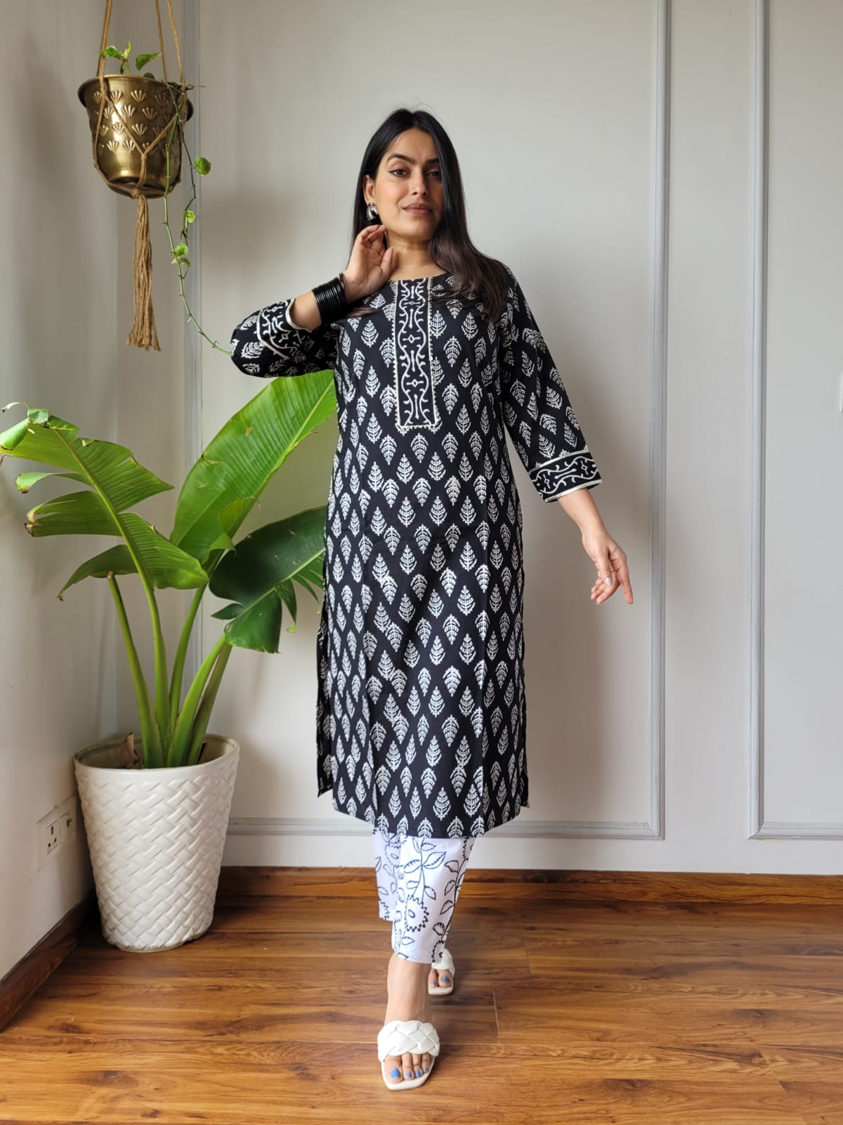 Handblock Print Cotton Kurti Pant
