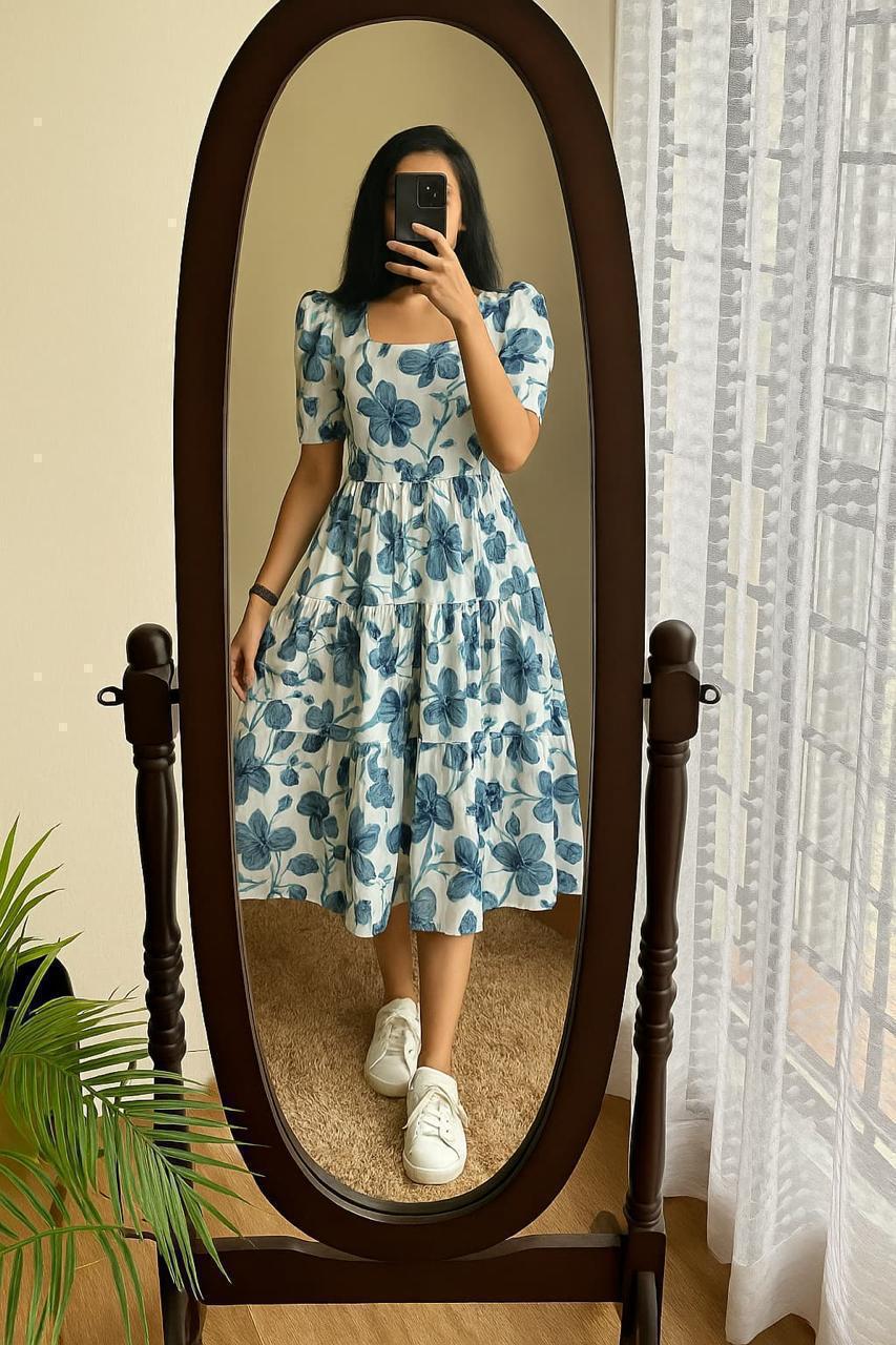 Printed Premium Cotton Midi Kurti Casual Wear