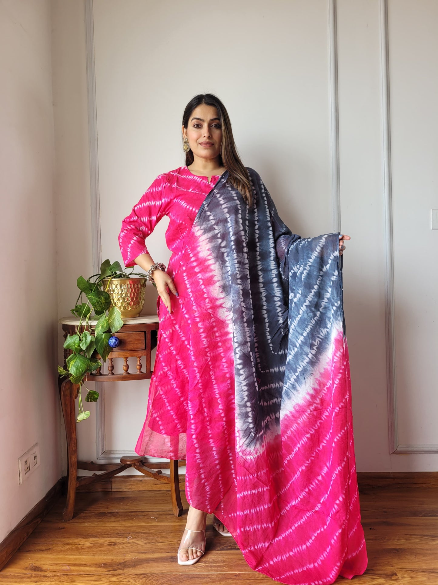 Premium Quality Handblock Print Cotton Suits Kurti Pant Dupatta Set