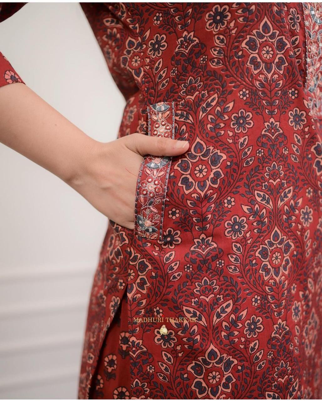 Afghani Suit Kurti Pant Dupatta Cotton