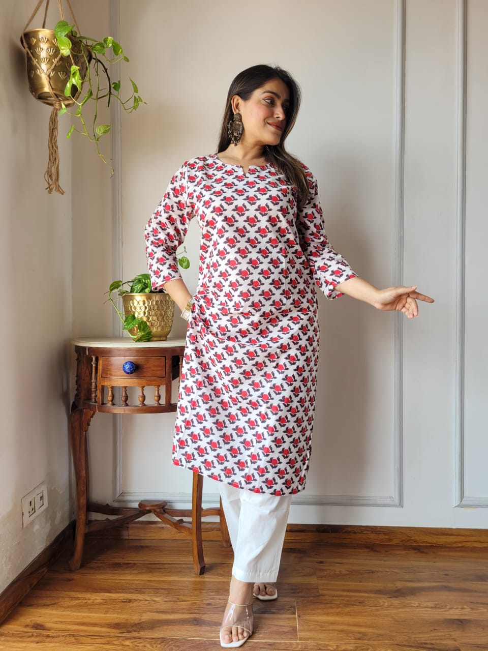 Handblock Print Cotton Kurti Pant