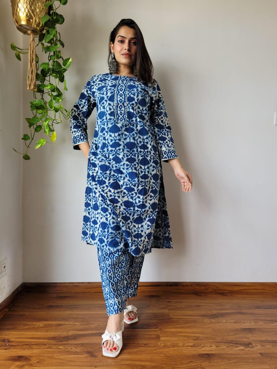 Handblock Print Cotton Kurti Pant