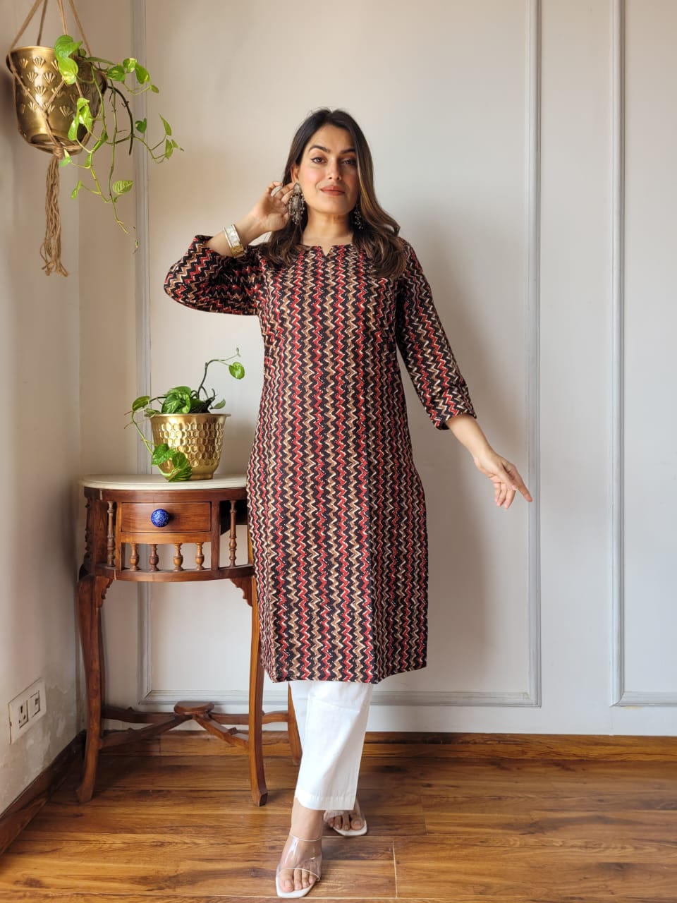 Handblock Print Cotton Kurti Pant