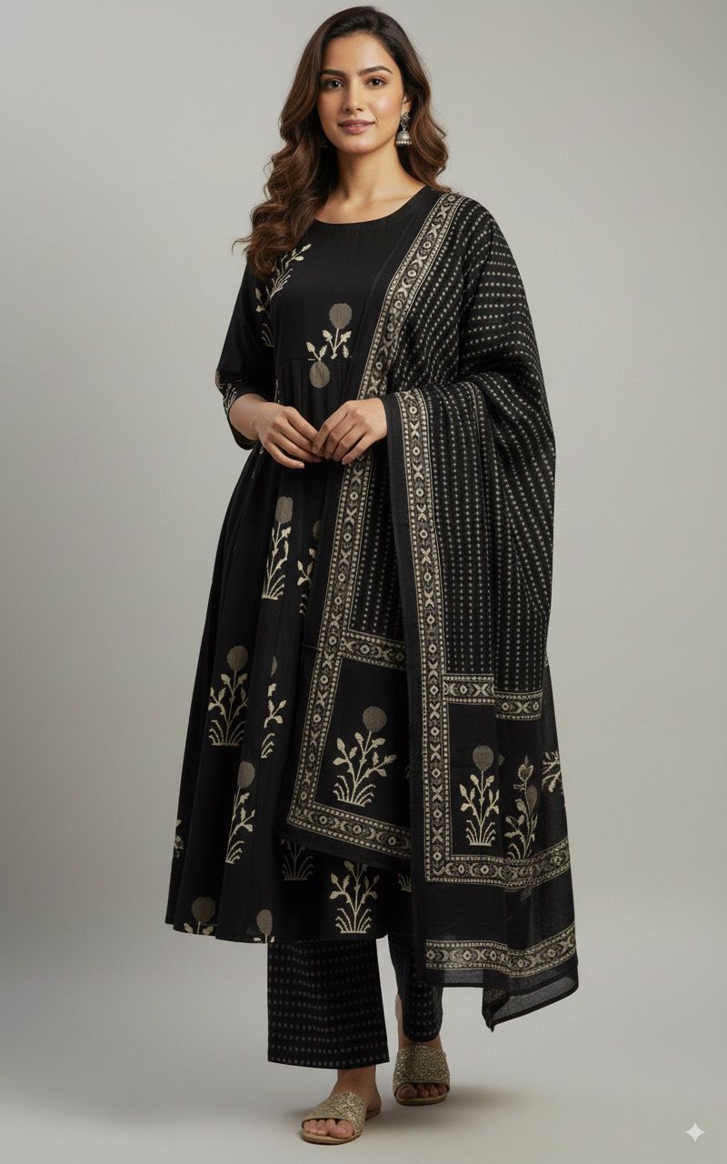 Anarkali Kurti Palazzo Dupatta