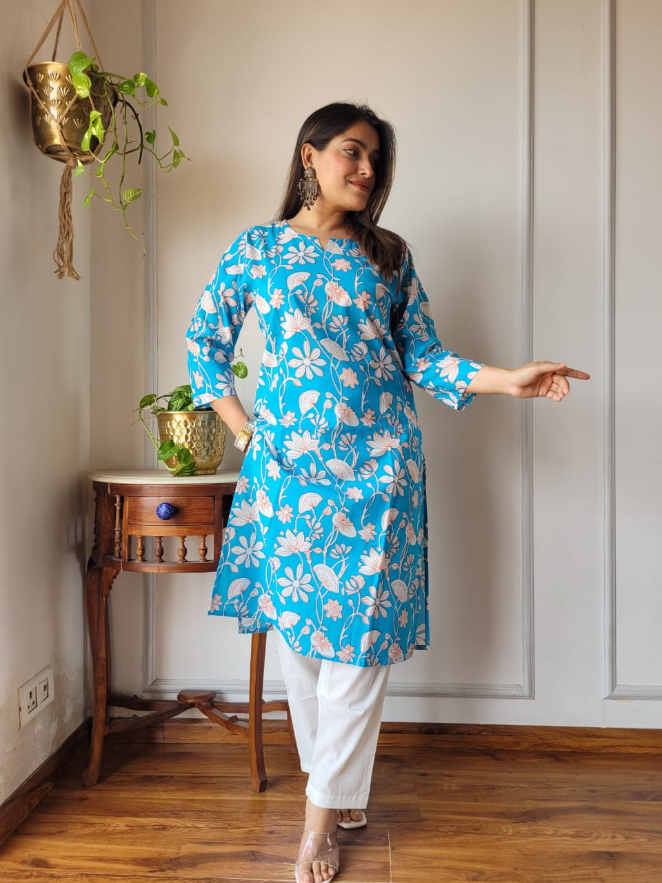 Handblock Print Cotton Kurti Pant