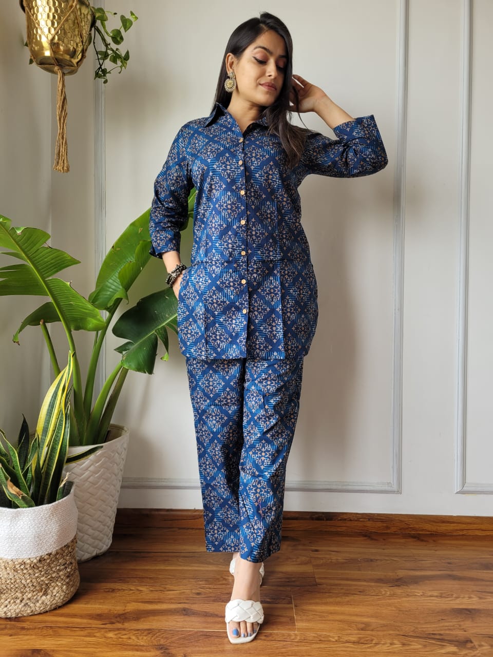 Pure Cotton Co-ord Set Handblock print Lounge Wear