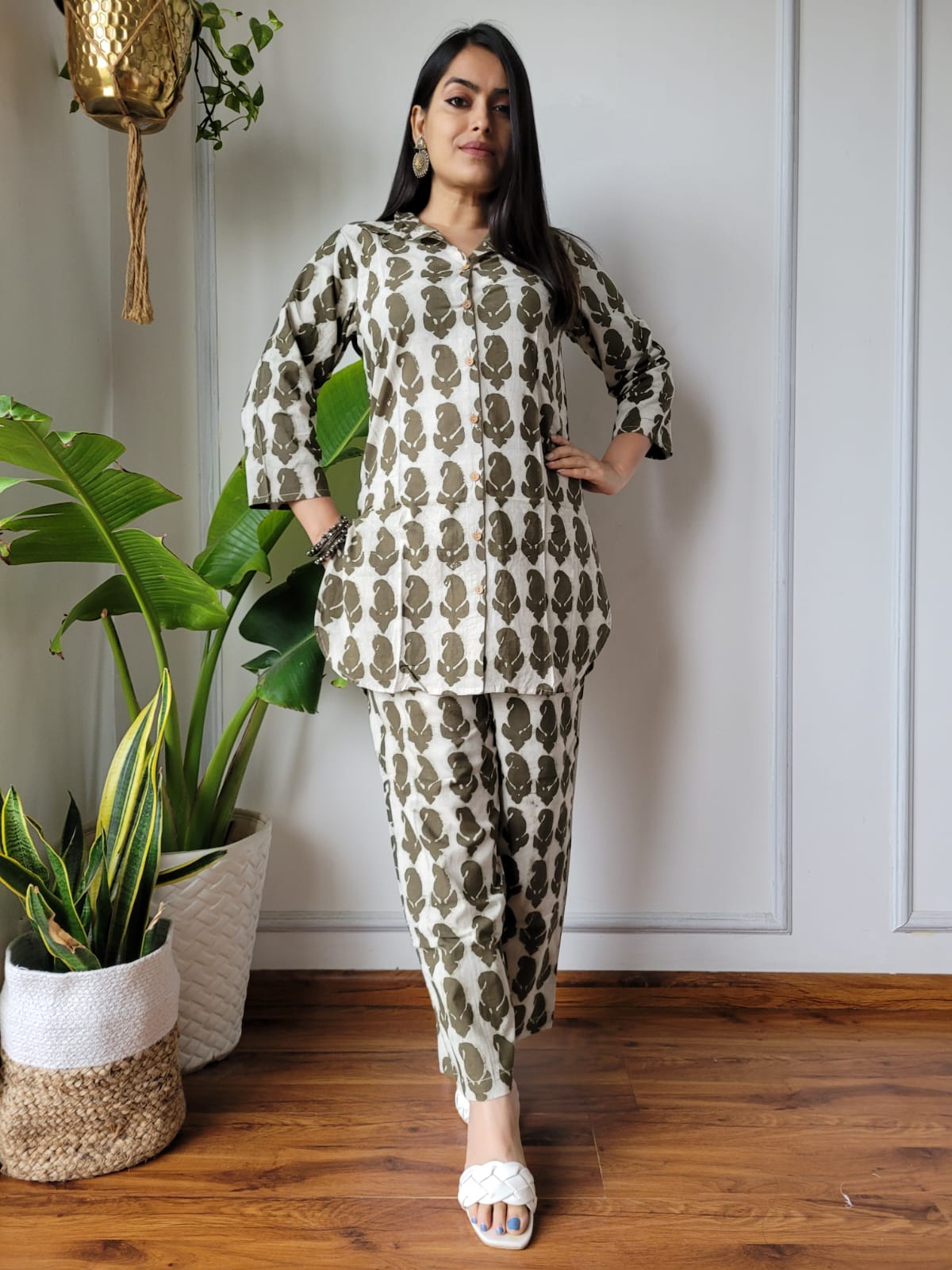 Pure Cotton Co-ord Set Handblock print Lounge Wear