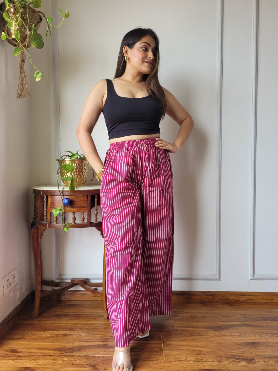 Cotton Pants Hand Block Print Free Size