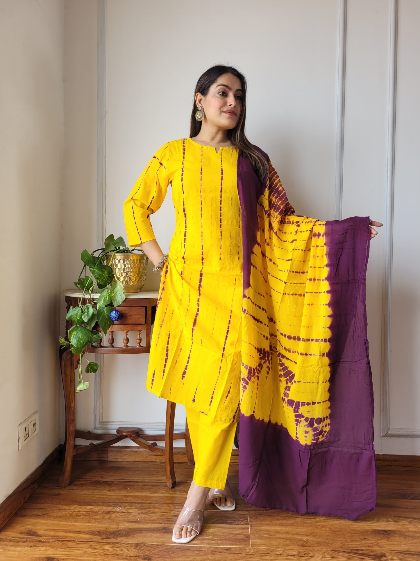 Premium Quality Handblock Print Cotton Suits Kurti Pant Dupatta Set