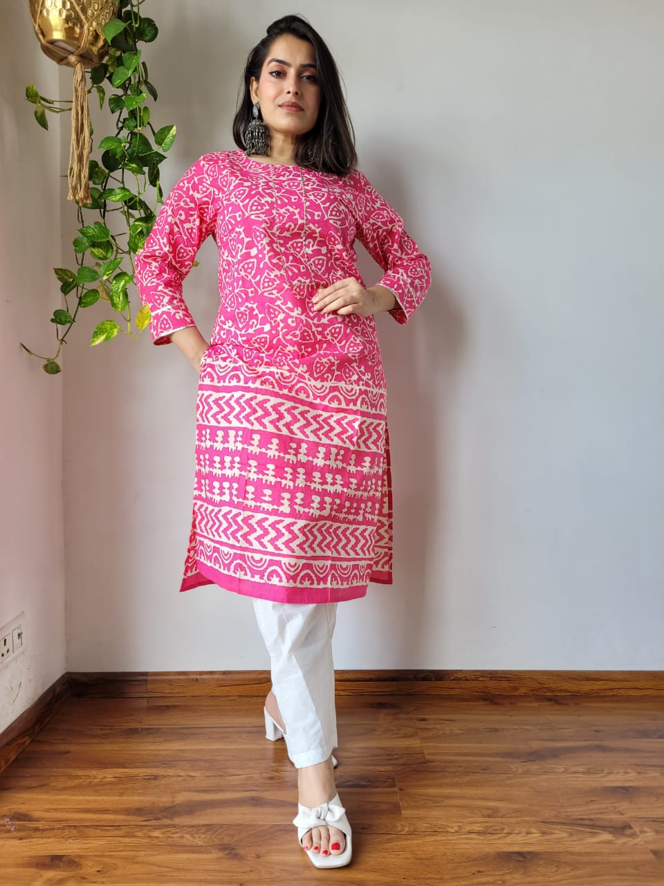 Handblock Print Cotton Kurti Pant
