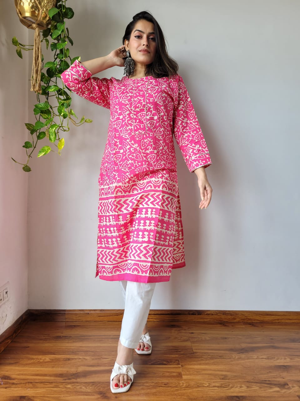 Handblock Print Cotton Kurti Pant