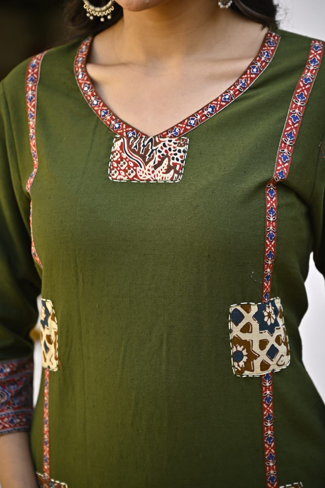 Cotton Kurti Pant with beautiful patch work