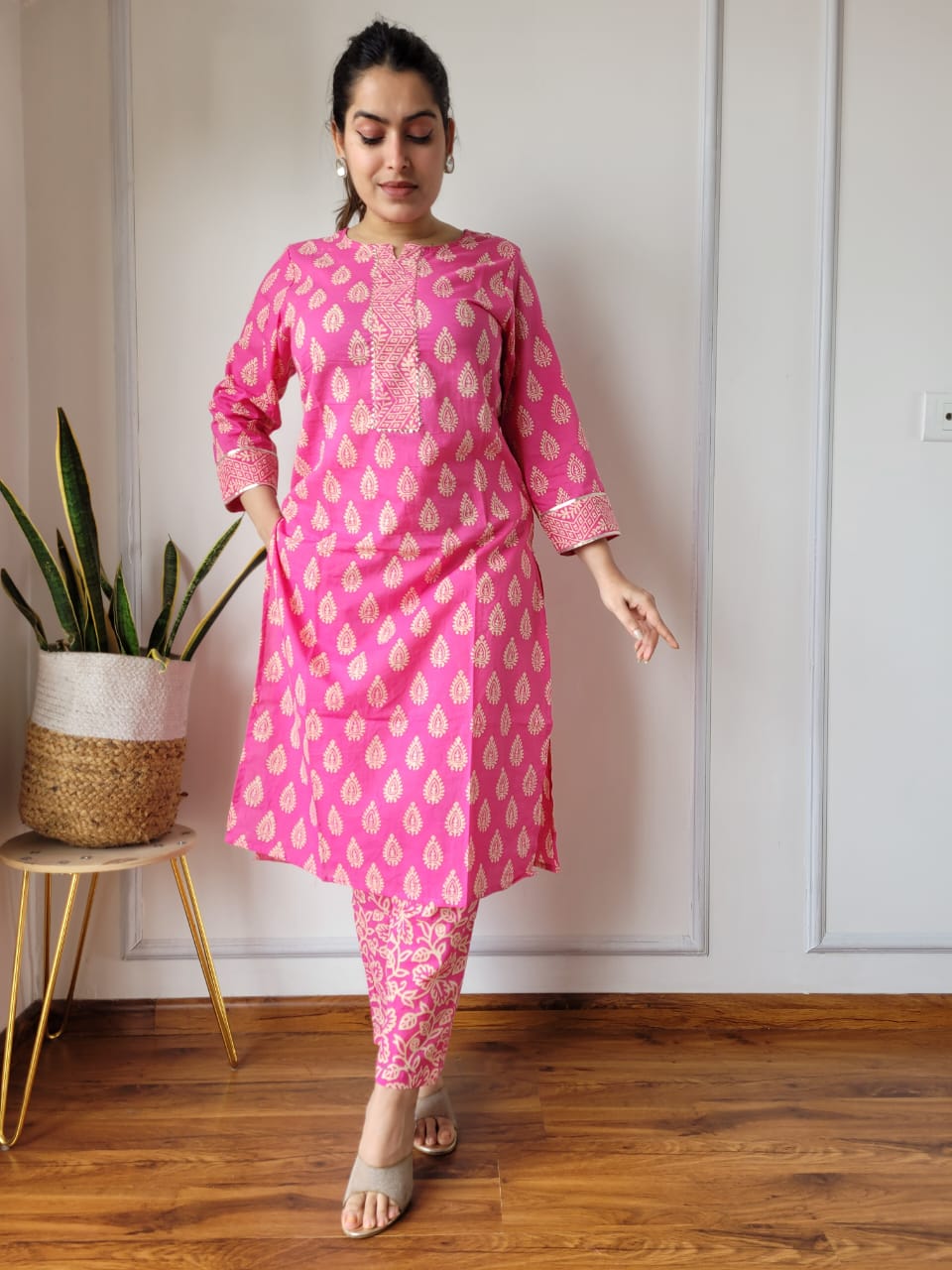 Handblock Print Cotton Kurti Pant