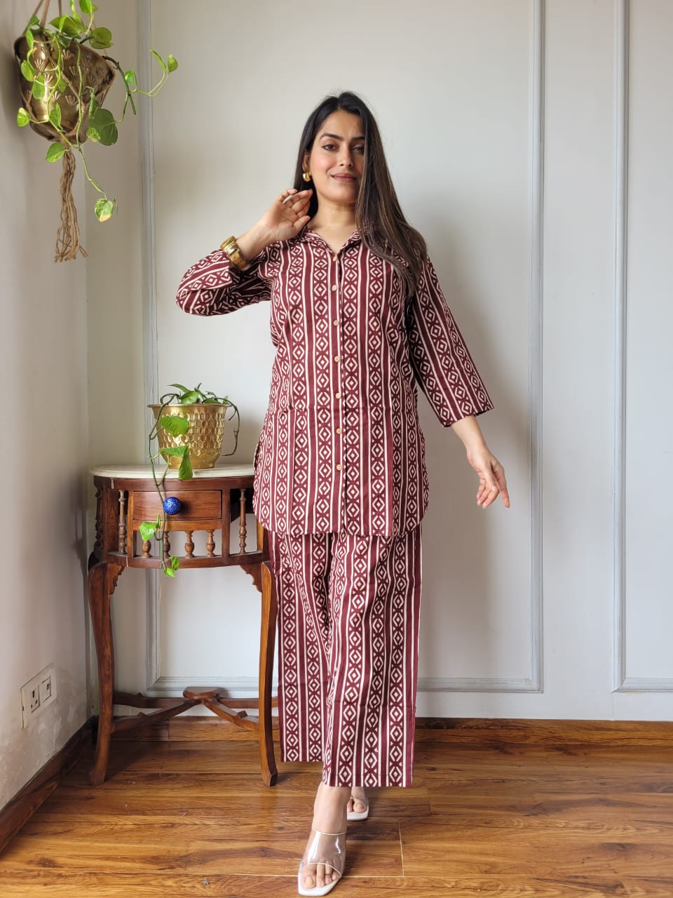 Pure Cotton Co-ord Set Handblock print Lounge Wear