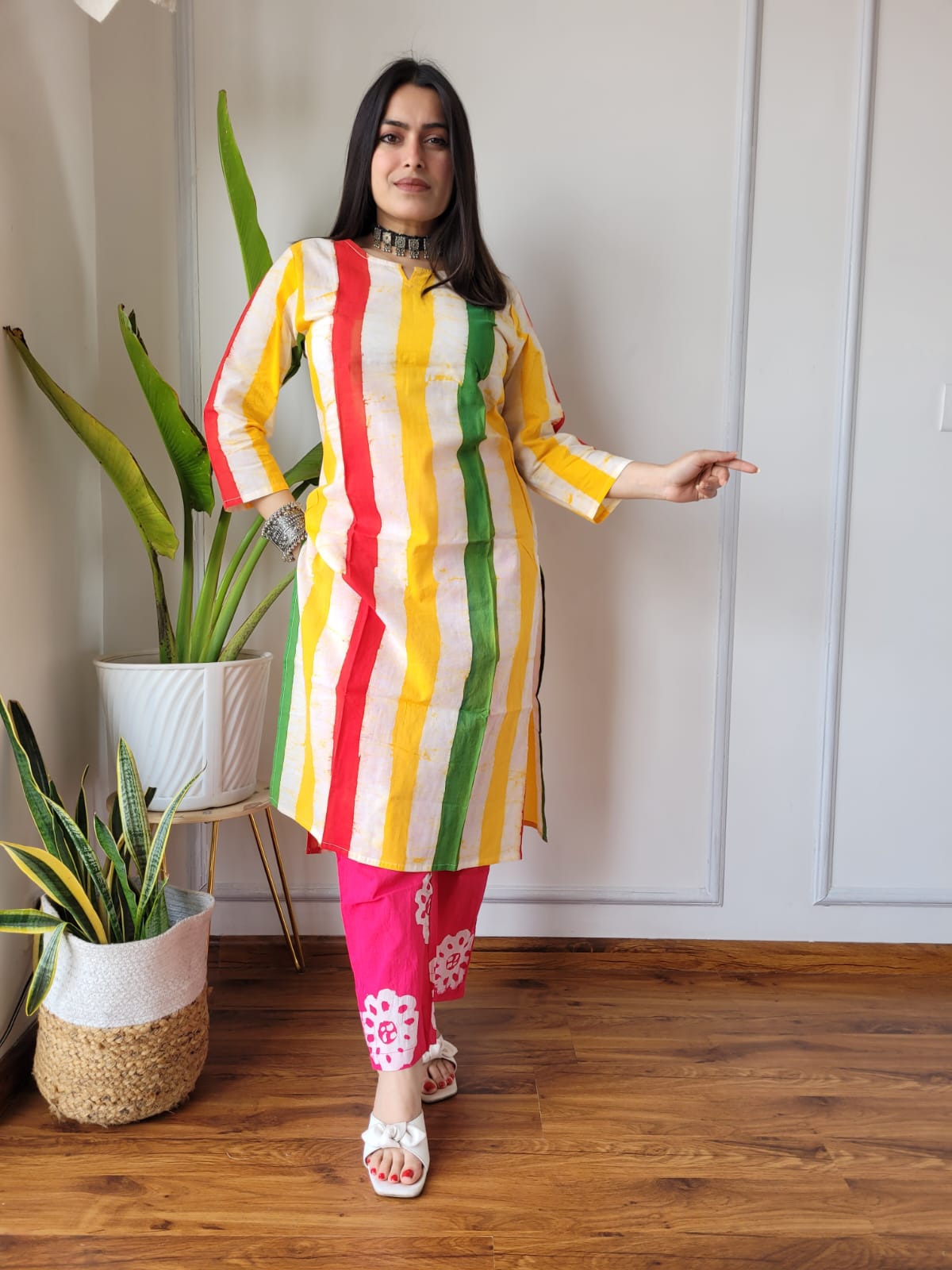 Handblock Print Cotton Kurti Pant