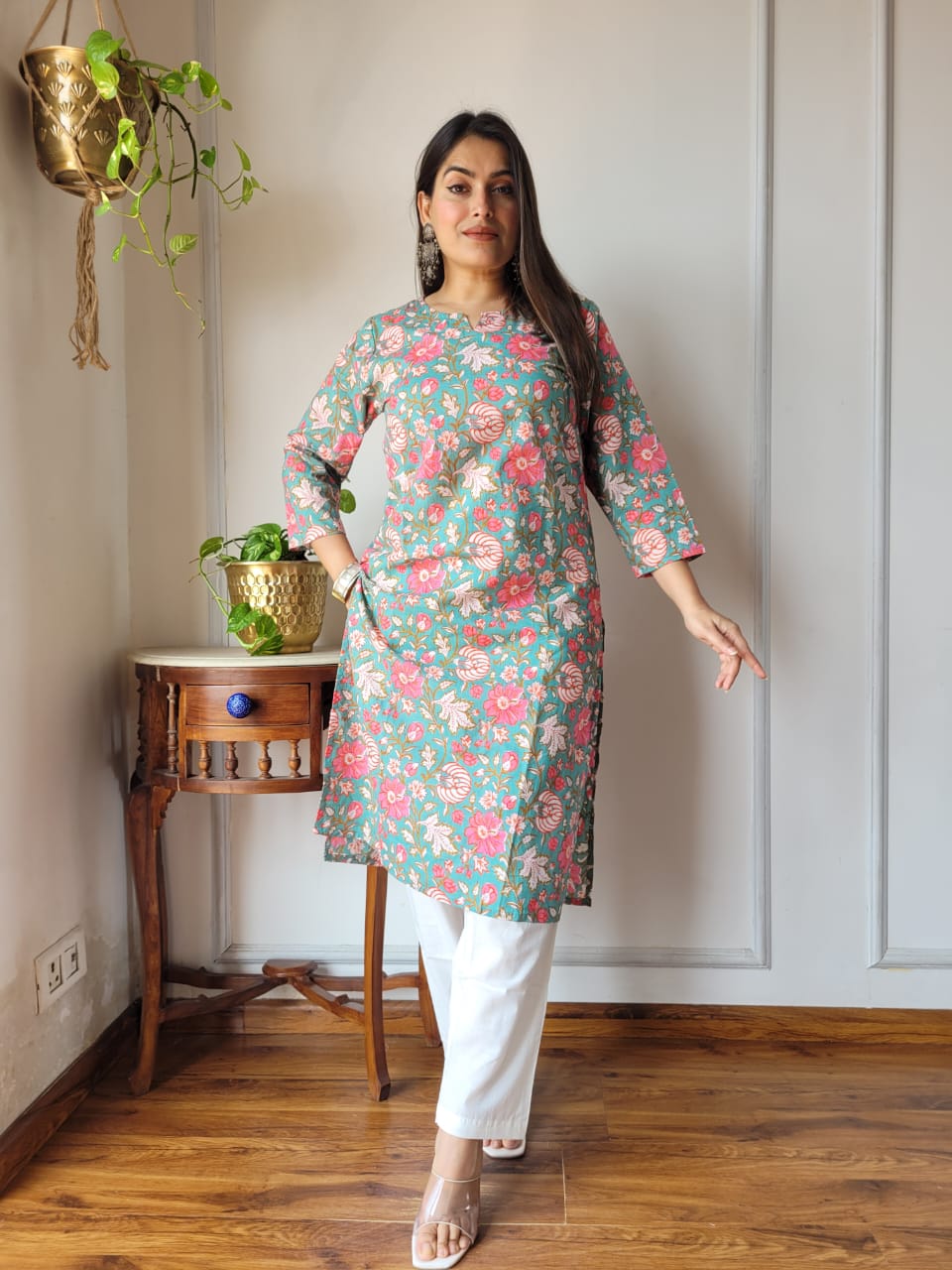 Handblock Print Cotton Kurti Pant