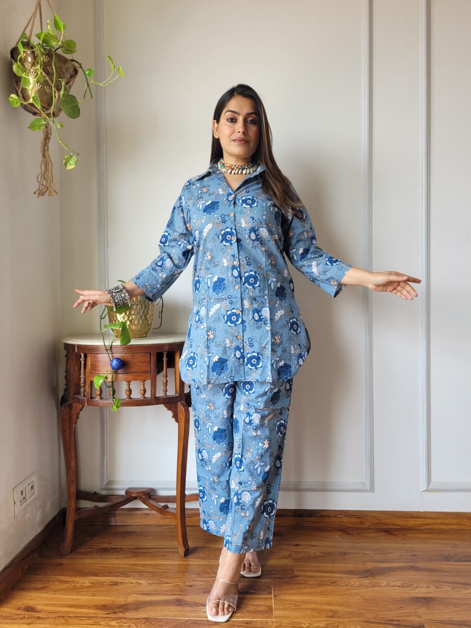 Pure Cotton Co-ord Set Handblock print Lounge Wear