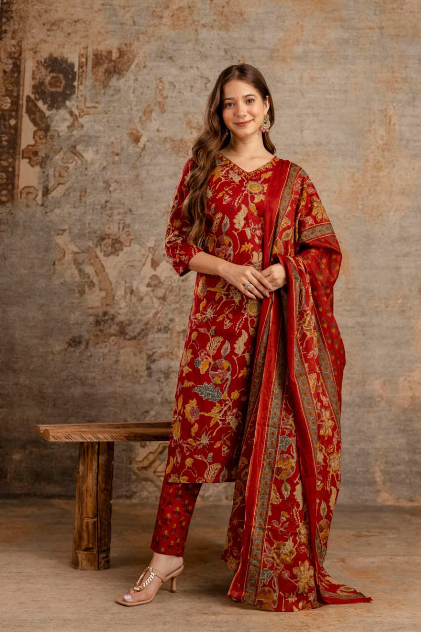 Jaipuri suits cotton kurti pant dupatta sanganeri print dress