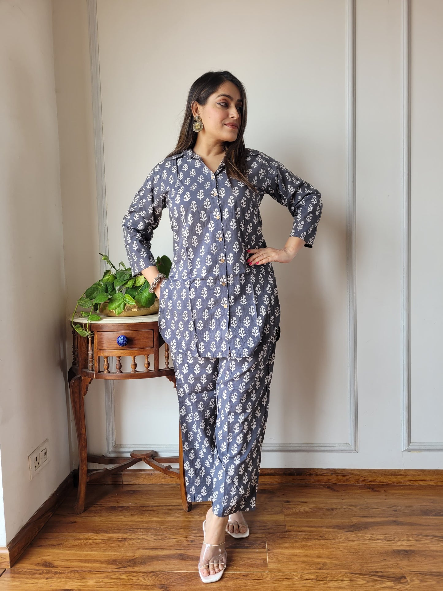 Pure Cotton Co-ord Set Handblock print Lounge Wear