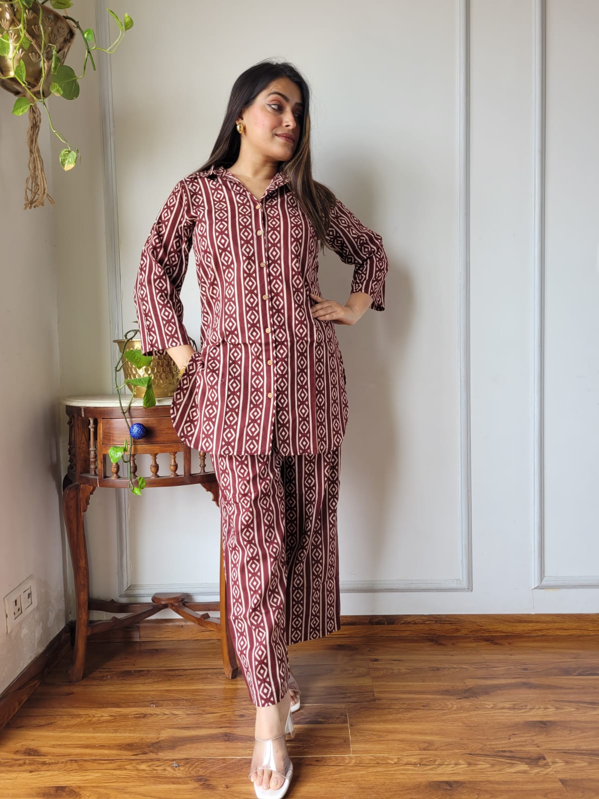 Pure Cotton Co-ord Set Handblock print Lounge Wear