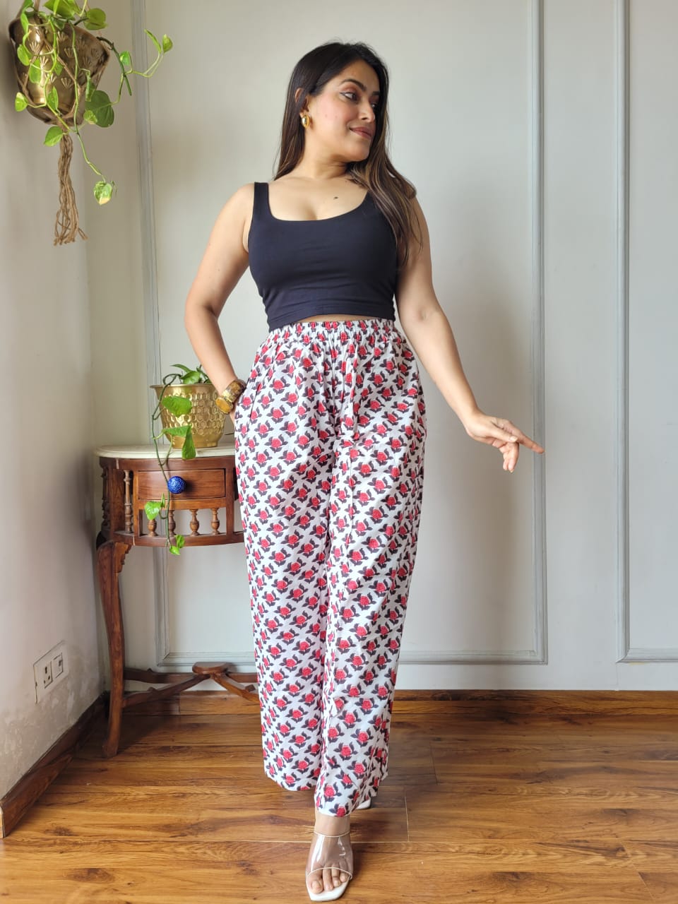 Cotton Pants Hand Block Print Free Size