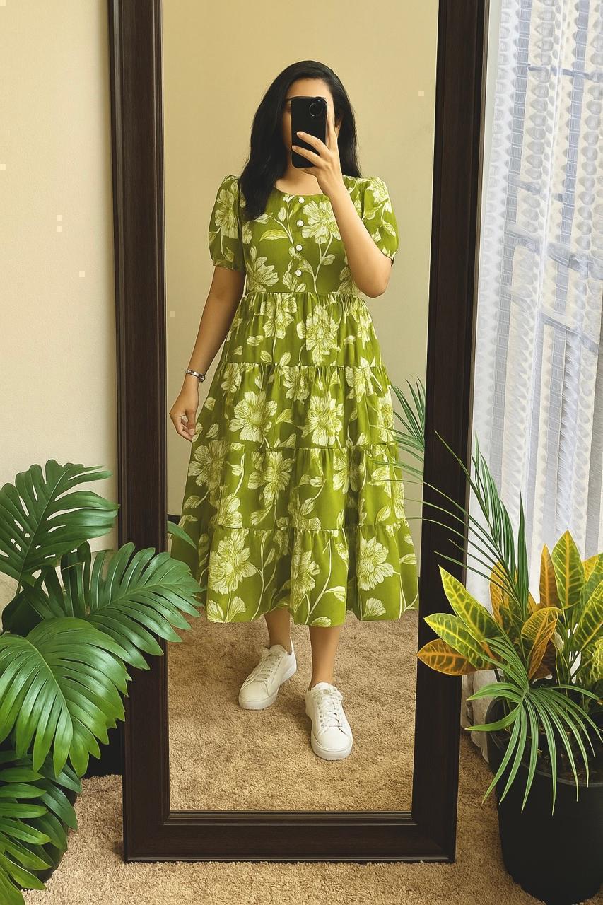 Printed Premium Cotton Midi Kurti Casual Wear