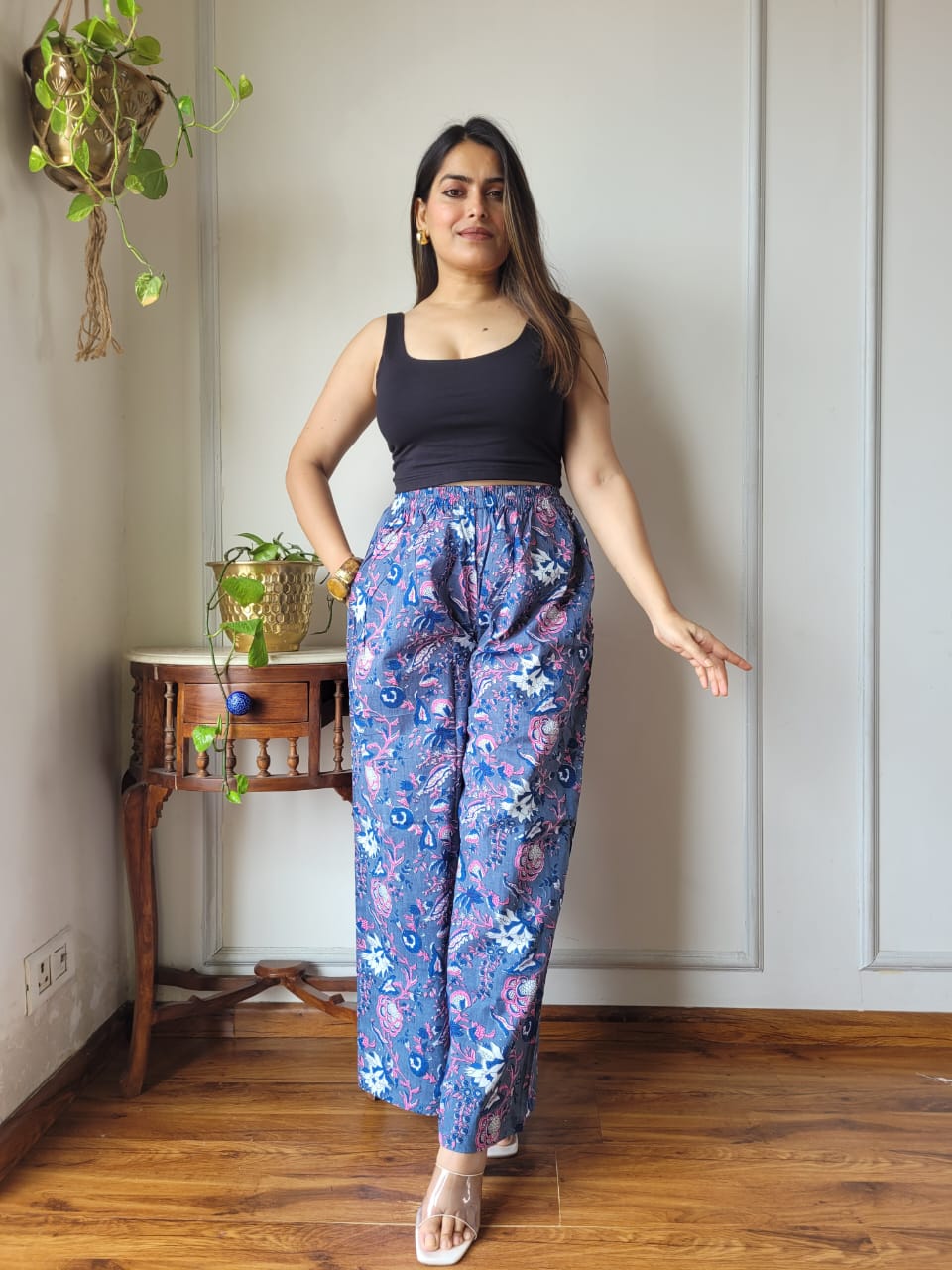 Cotton Pants Hand Block Print Free Size