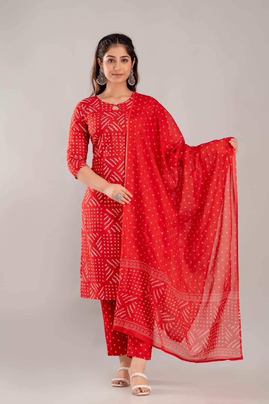 Jaipuri suits cotton kurti pant dupatta sanganeri print dress