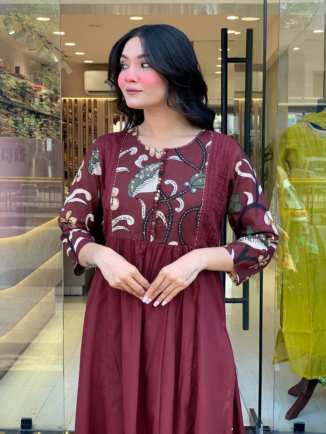 Heavy Kurti Pant Dupatta suit set which is beautiful decorated with intricate hand embroidery