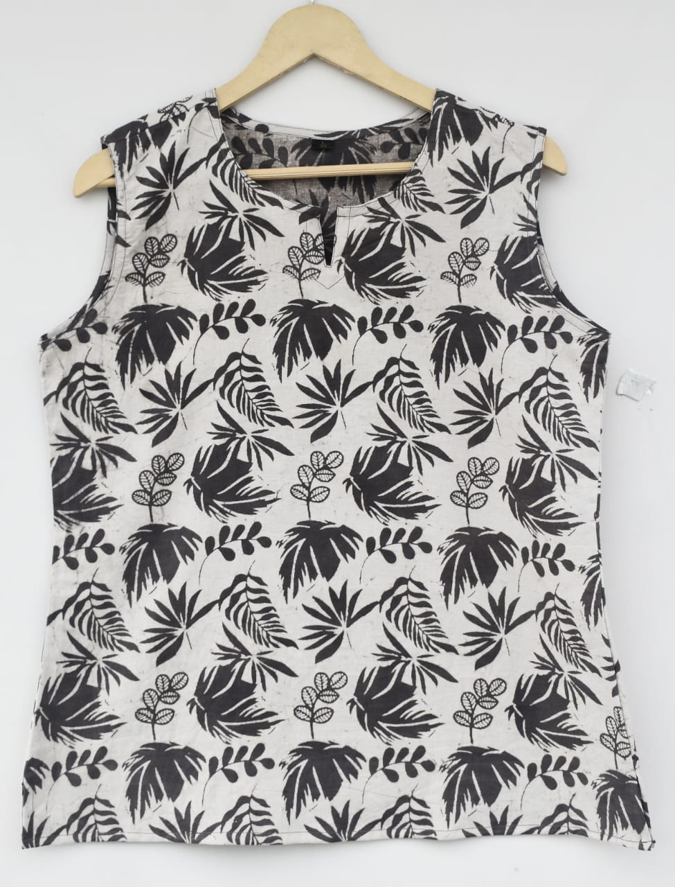 Cotton sleeveless tops kurti handblock print handmade natural colors