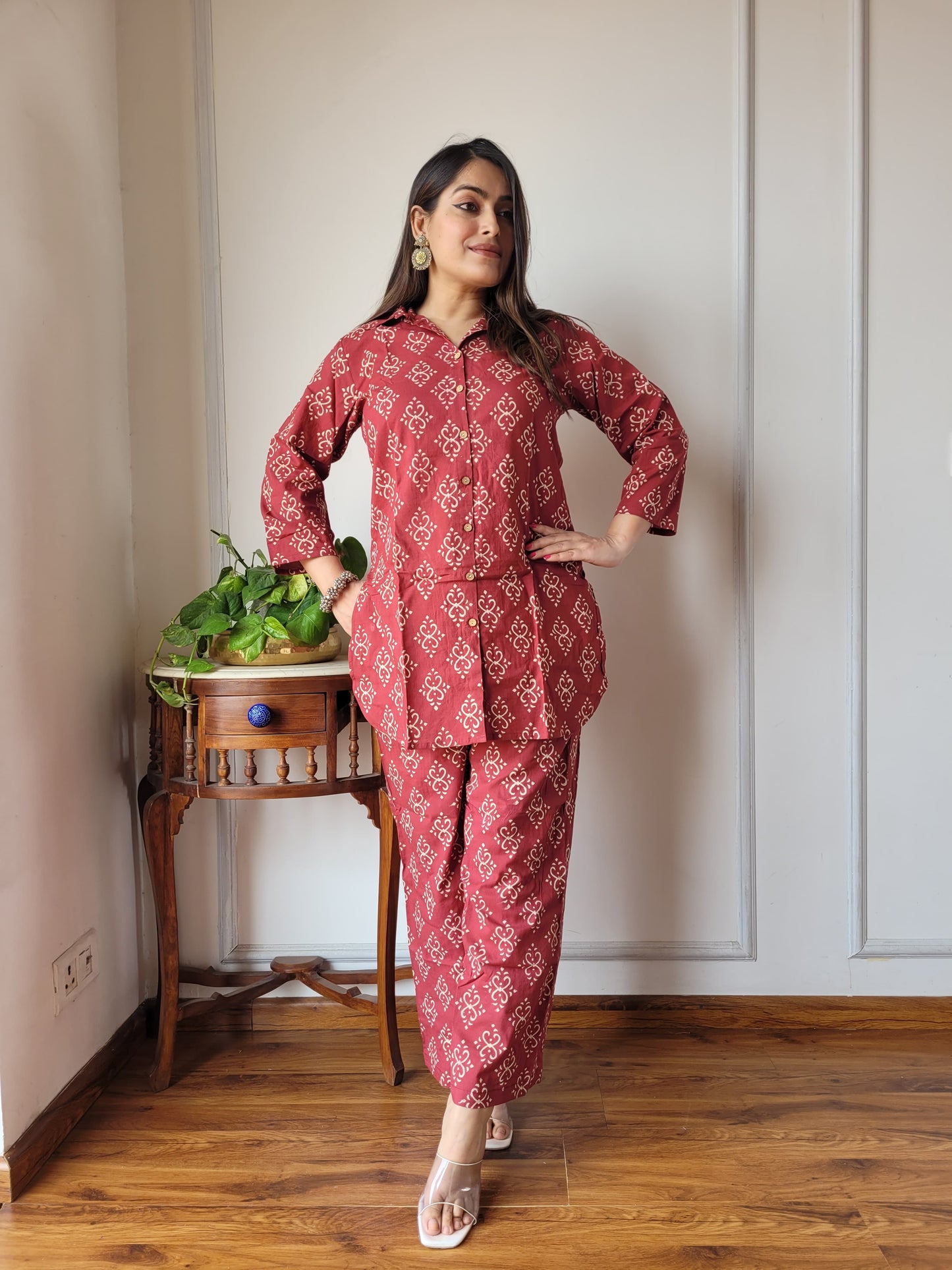 Pure Cotton Co-ord Set Handblock print Lounge Wear