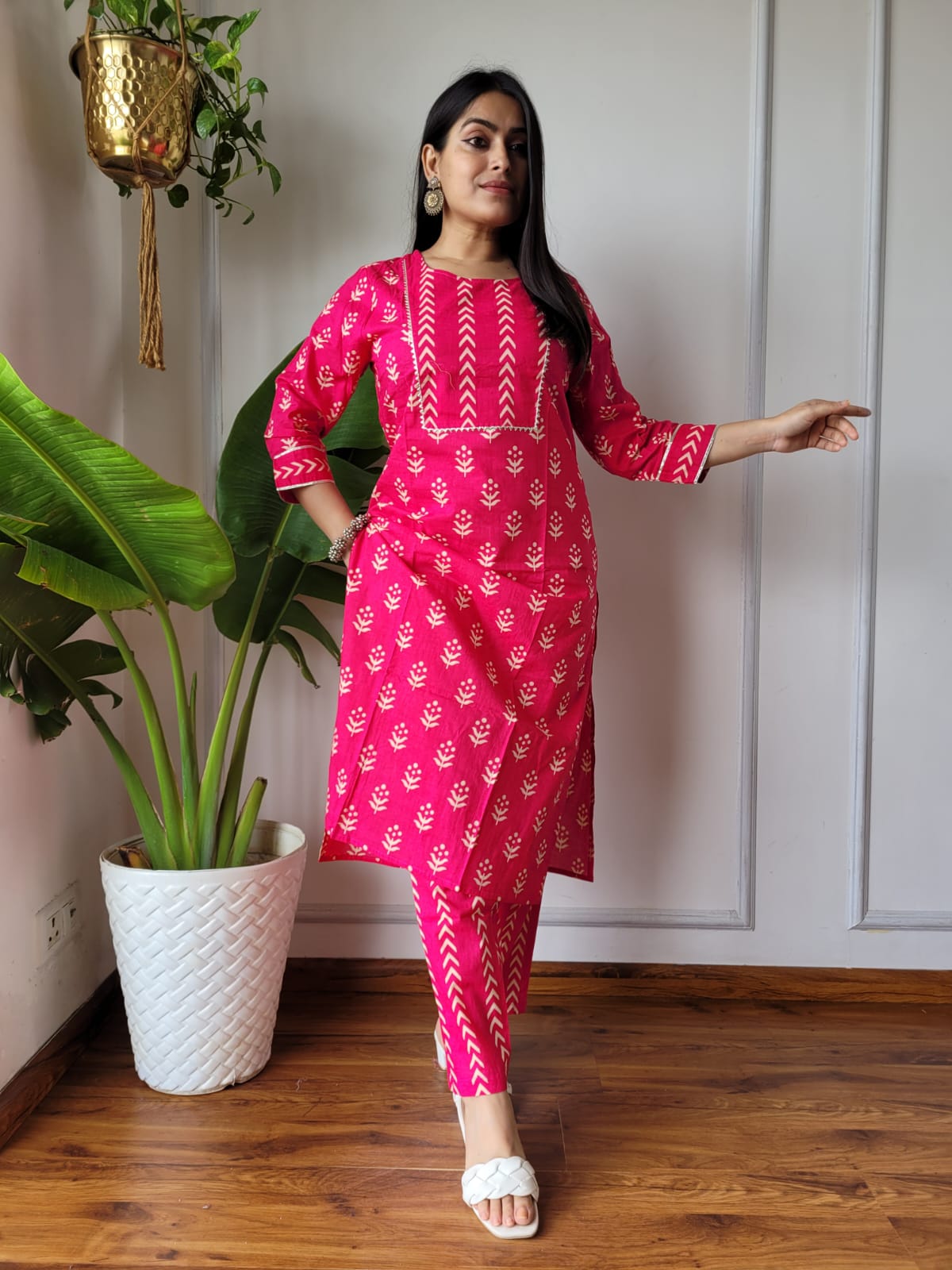 Handblock Print Cotton Kurti Pant