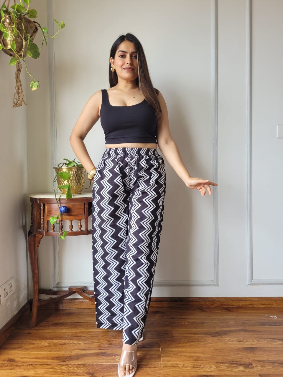 Cotton Pants Hand Block Print Free Size