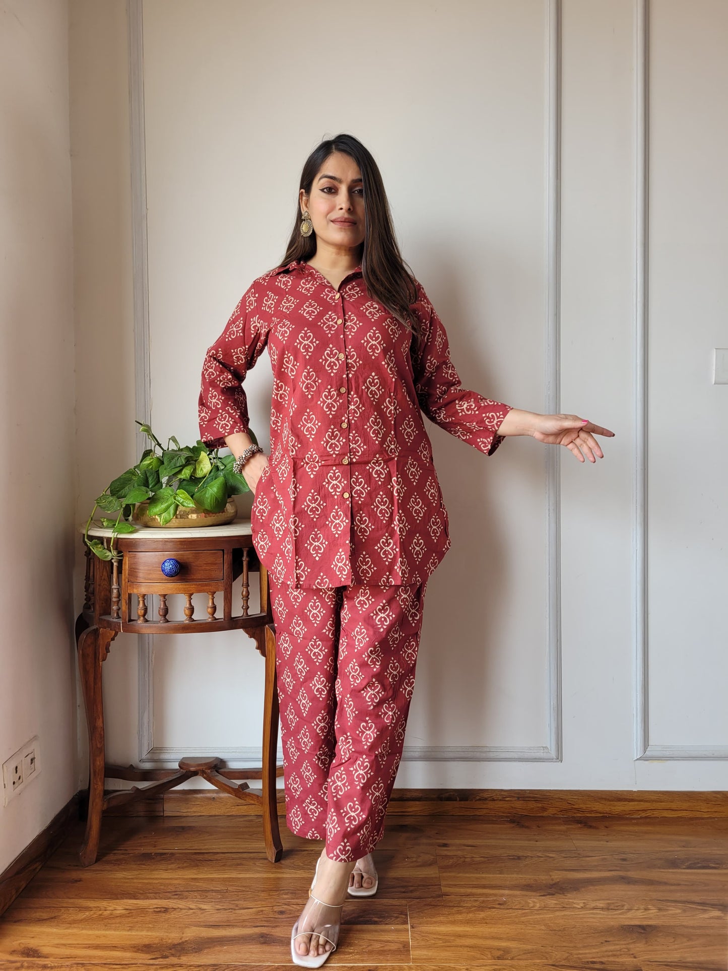 Pure Cotton Co-ord Set Handblock print Lounge Wear