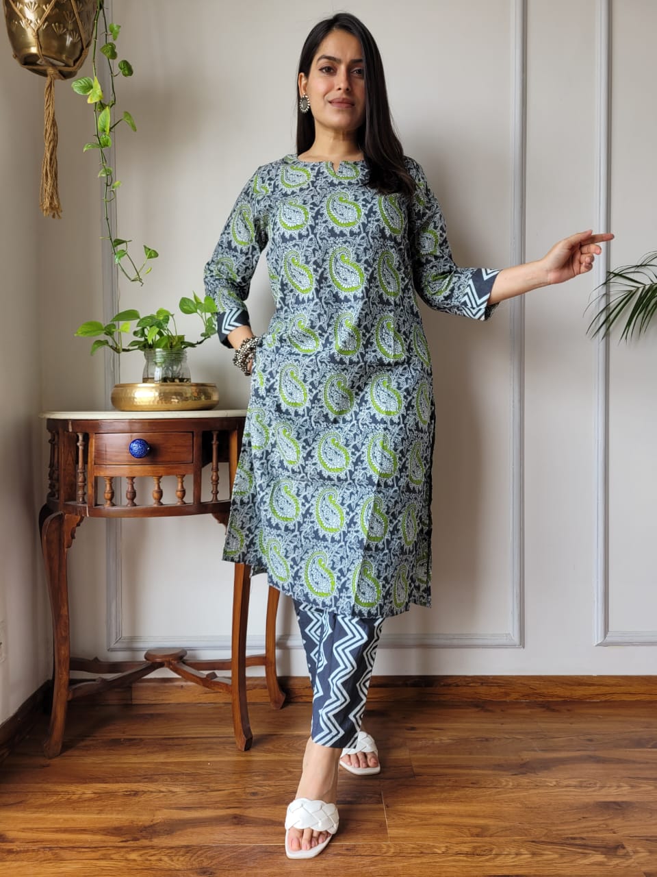 Handblock Print Cotton Kurti Pant