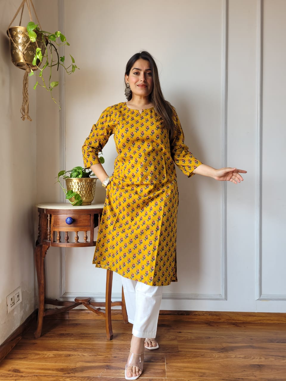 Handblock Print Cotton Kurti Pant