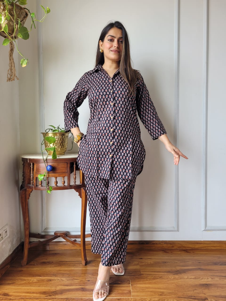 Pure Cotton Co-ord Set Handblock print Lounge Wear