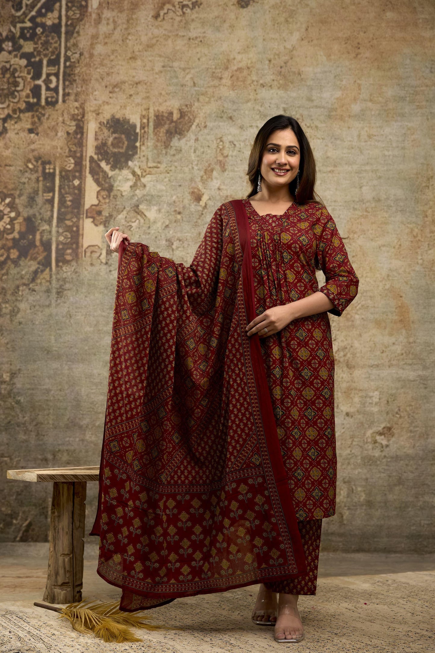 Jaipuri suits cotton kurti pant dupatta sanganeri print dress